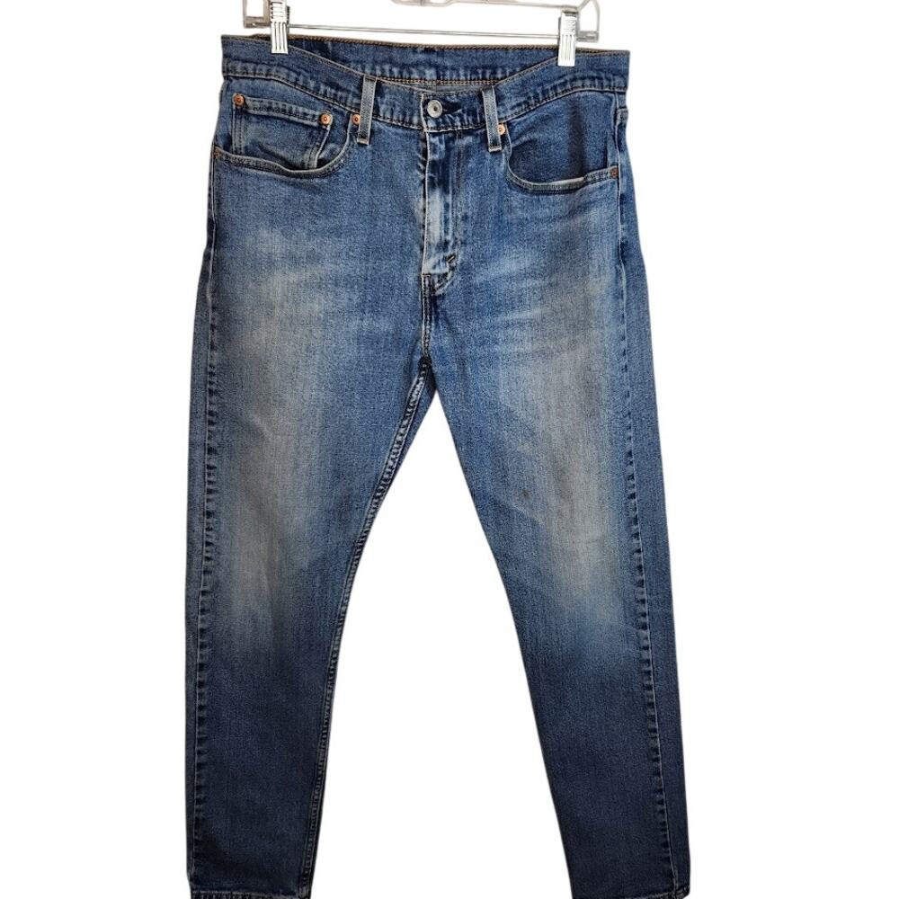Levi's 512 Slim Taper Fit Light Wash Jeans Classic Blue Denim Mens Size 34x32